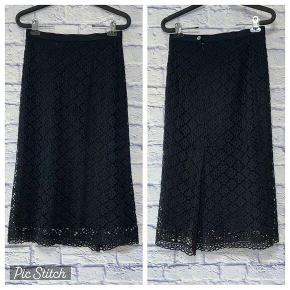 DOLCE & GABBANA black 
lace midi skirt - Picture 1 of 9
